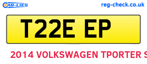 T22EEP are the vehicle registration plates.