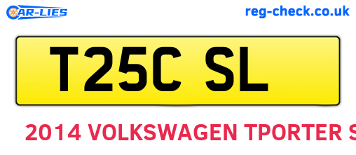 T25CSL are the vehicle registration plates.