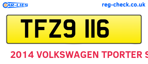 TFZ9116 are the vehicle registration plates.