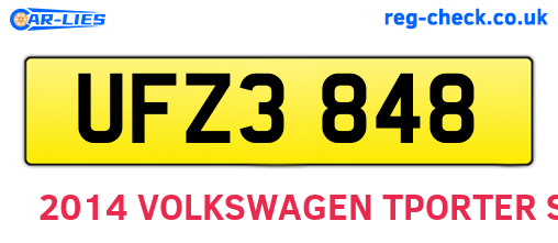 UFZ3848 are the vehicle registration plates.