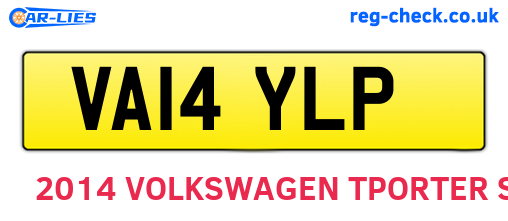 VA14YLP are the vehicle registration plates.