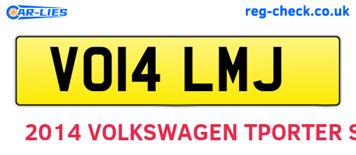VO14LMJ are the vehicle registration plates.