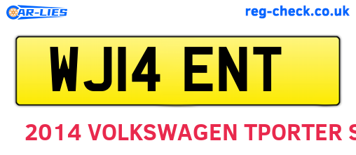 WJ14ENT are the vehicle registration plates.