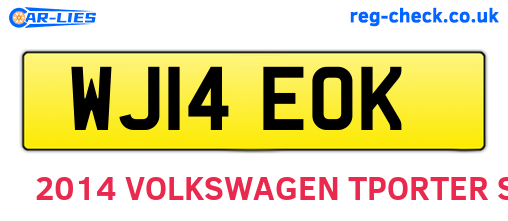 WJ14EOK are the vehicle registration plates.