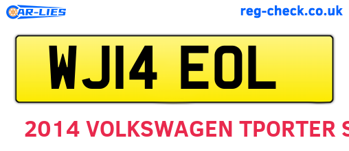 WJ14EOL are the vehicle registration plates.