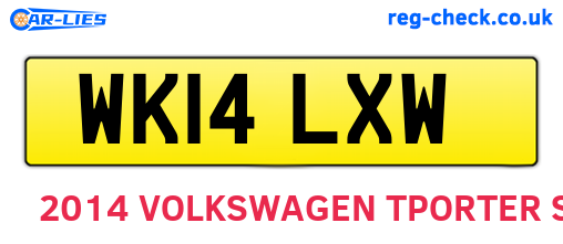 WK14LXW are the vehicle registration plates.