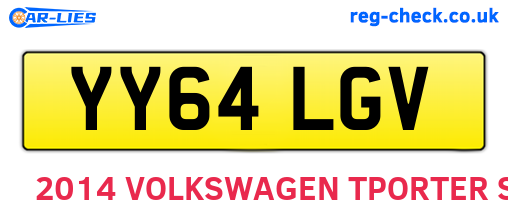 YY64LGV are the vehicle registration plates.