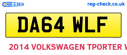 DA64WLF are the vehicle registration plates.