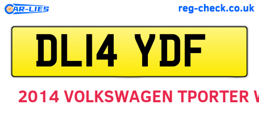 DL14YDF are the vehicle registration plates.