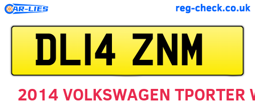 DL14ZNM are the vehicle registration plates.