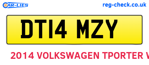 DT14MZY are the vehicle registration plates.