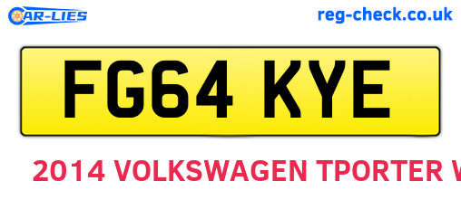 FG64KYE are the vehicle registration plates.