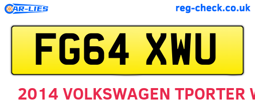 FG64XWU are the vehicle registration plates.
