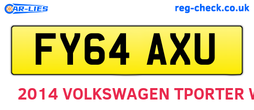 FY64AXU are the vehicle registration plates.