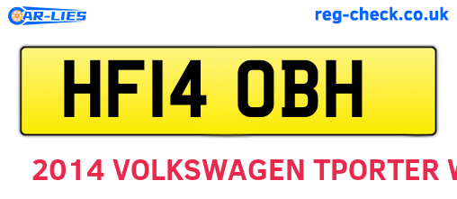 HF14OBH are the vehicle registration plates.