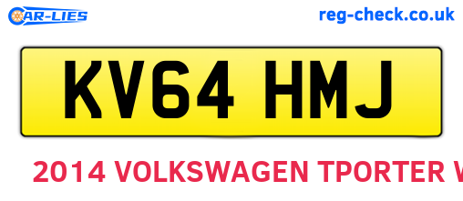 KV64HMJ are the vehicle registration plates.