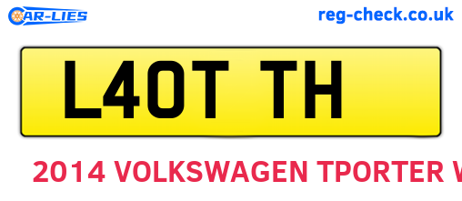 L40TTH are the vehicle registration plates.