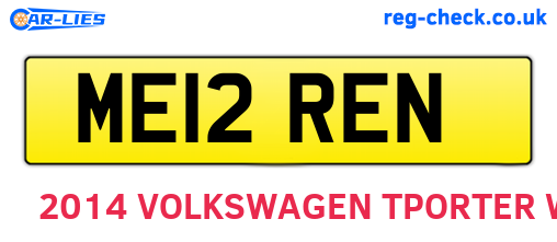 ME12REN are the vehicle registration plates.
