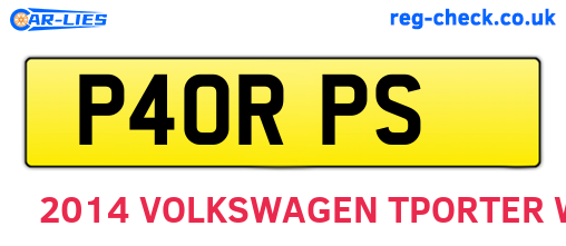 P40RPS are the vehicle registration plates.