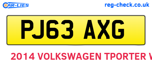 PJ63AXG are the vehicle registration plates.