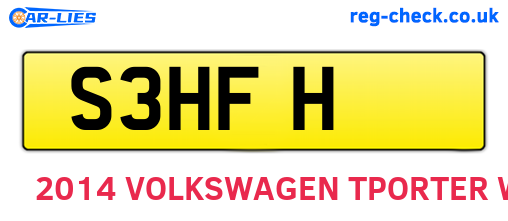 S3HFH are the vehicle registration plates.