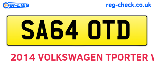 SA64OTD are the vehicle registration plates.