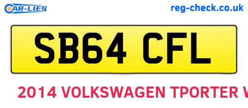 SB64CFL are the vehicle registration plates.