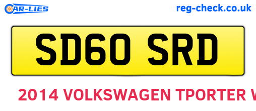 SD60SRD are the vehicle registration plates.