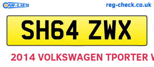 SH64ZWX are the vehicle registration plates.