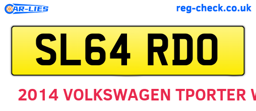 SL64RDO are the vehicle registration plates.