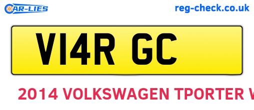 V14RGC are the vehicle registration plates.