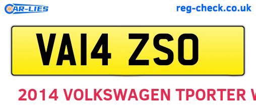 VA14ZSO are the vehicle registration plates.