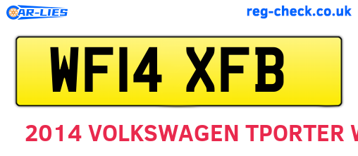 WF14XFB are the vehicle registration plates.