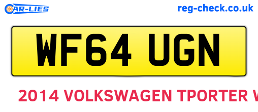 WF64UGN are the vehicle registration plates.