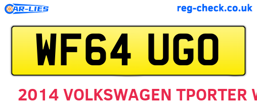WF64UGO are the vehicle registration plates.
