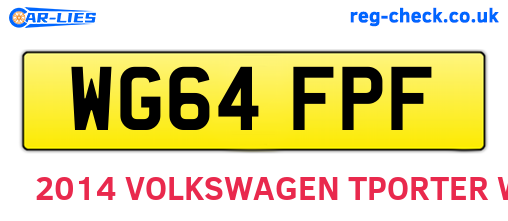 WG64FPF are the vehicle registration plates.