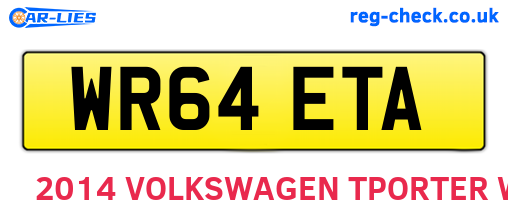WR64ETA are the vehicle registration plates.