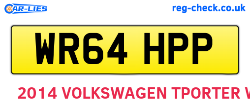 WR64HPP are the vehicle registration plates.