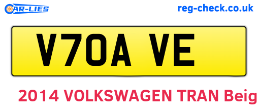 V70AVE are the vehicle registration plates.