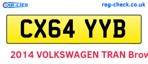 CX64YYB are the vehicle registration plates.