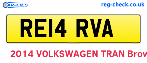 RE14RVA are the vehicle registration plates.
