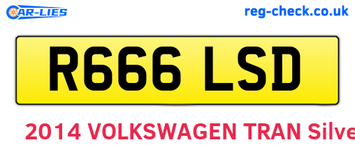 R666LSD are the vehicle registration plates.