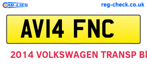 AV14FNC are the vehicle registration plates.