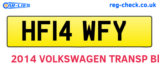 HF14WFY are the vehicle registration plates.