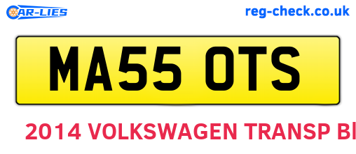 MA55OTS are the vehicle registration plates.