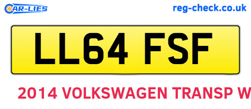 LL64FSF are the vehicle registration plates.