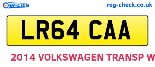 LR64CAA are the vehicle registration plates.