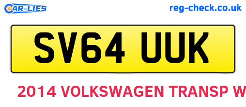 SV64UUK are the vehicle registration plates.