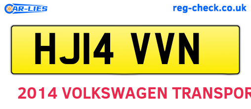 HJ14VVN are the vehicle registration plates.