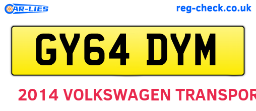 GY64DYM are the vehicle registration plates.